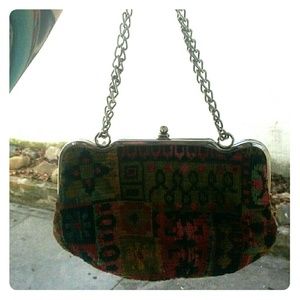 Vintage Upholstery Fabric Kisslock Purse